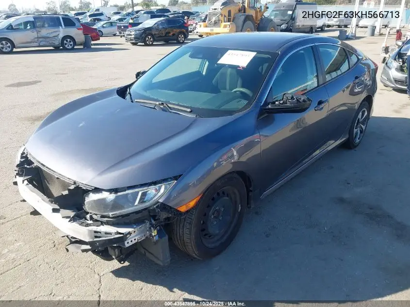 2HGFC2F63KH566713 2019 Honda Civic Lx