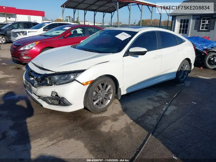 19XFC1F75KE208834 2019 Honda Civic Ex-L