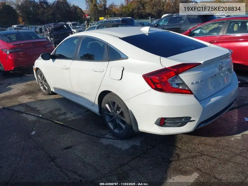19XFC1F75KE208834 2019 Honda Civic Ex-L