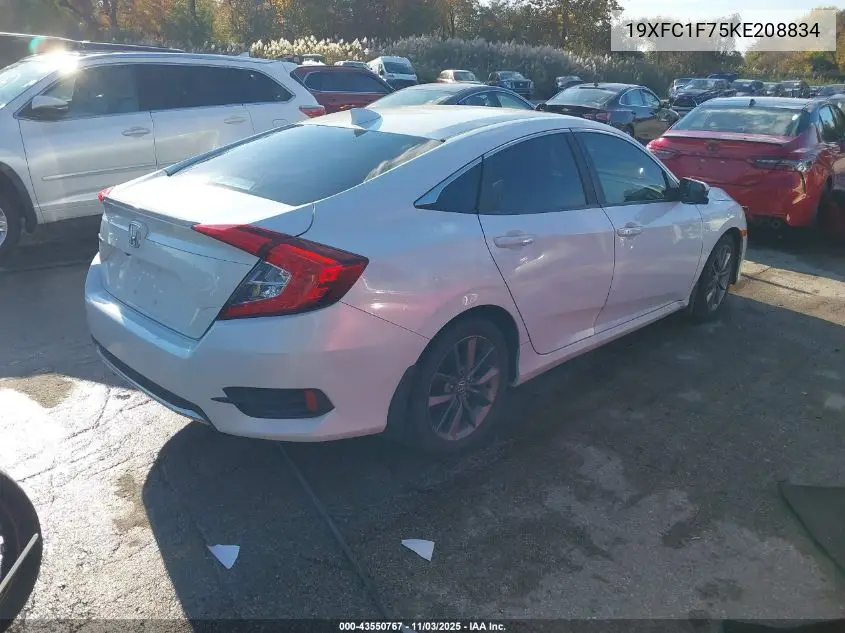 19XFC1F75KE208834 2019 Honda Civic Ex-L