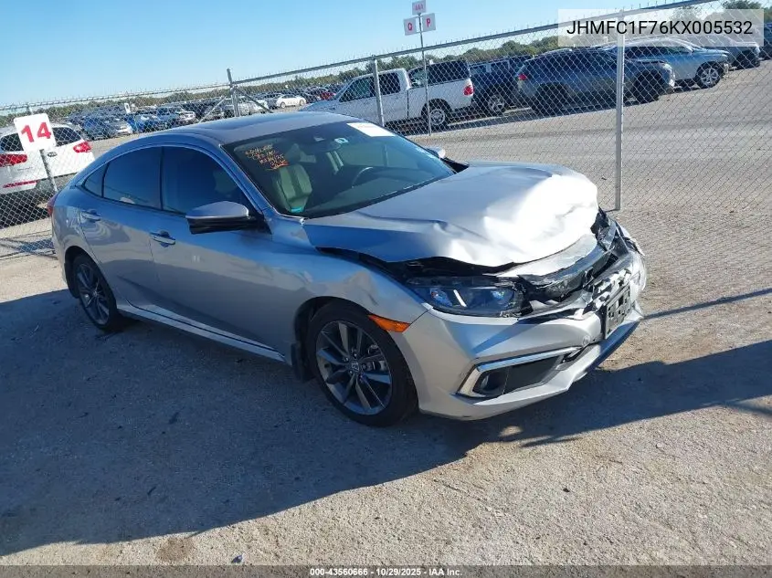 JHMFC1F76KX005532 2019 Honda Civic Ex-L