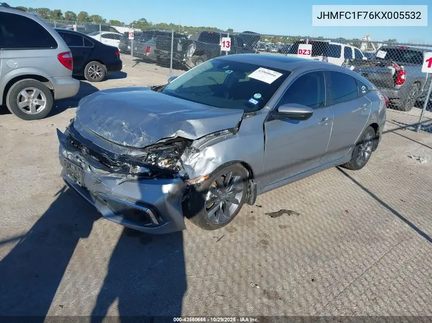 JHMFC1F76KX005532 2019 Honda Civic Ex-L