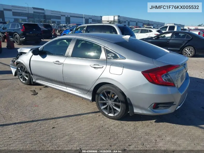 JHMFC1F76KX005532 2019 Honda Civic Ex-L