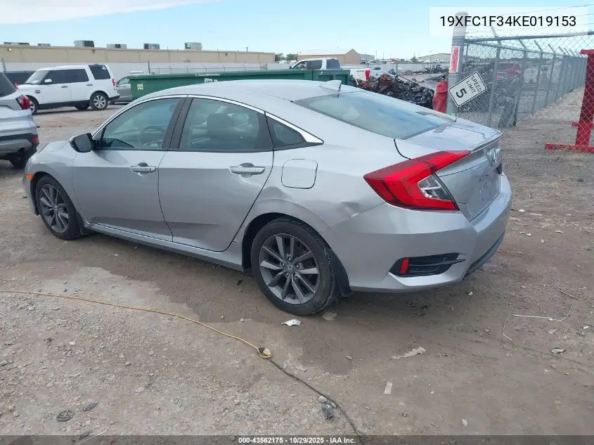 19XFC1F34KE019153 2019 Honda Civic Ex