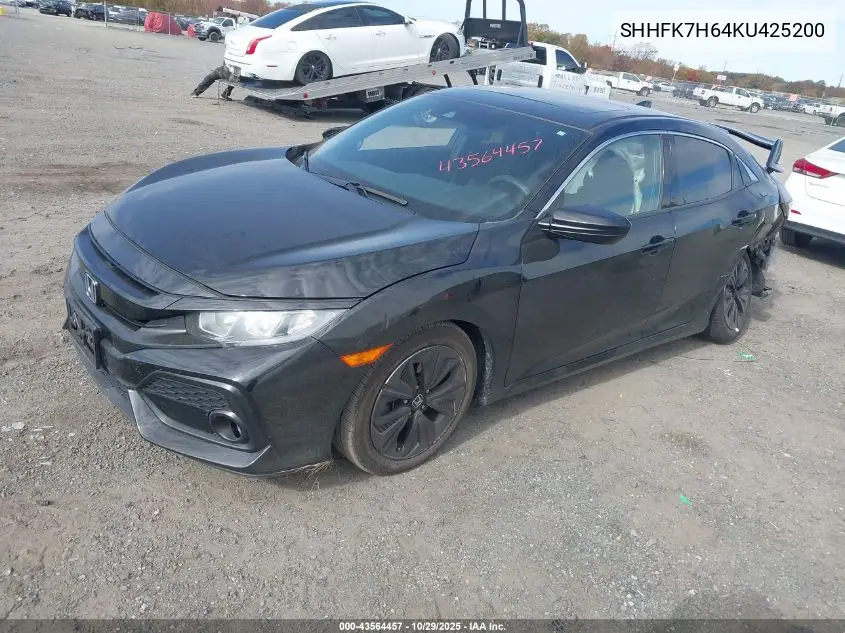 SHHFK7H64KU425200 2019 Honda Civic Ex
