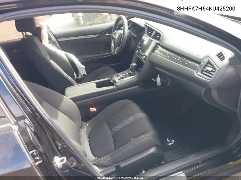 SHHFK7H64KU425200 2019 Honda Civic Ex