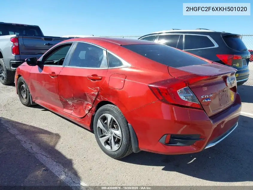 2HGFC2F6XKH501020 2019 Honda Civic Lx