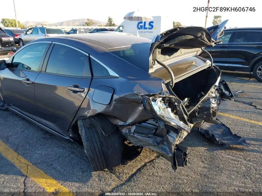2HGFC2F89KH606746 2019 Honda Civic Sport