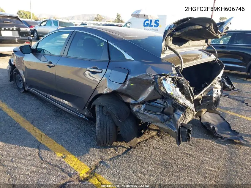 2HGFC2F89KH606746 2019 Honda Civic Sport