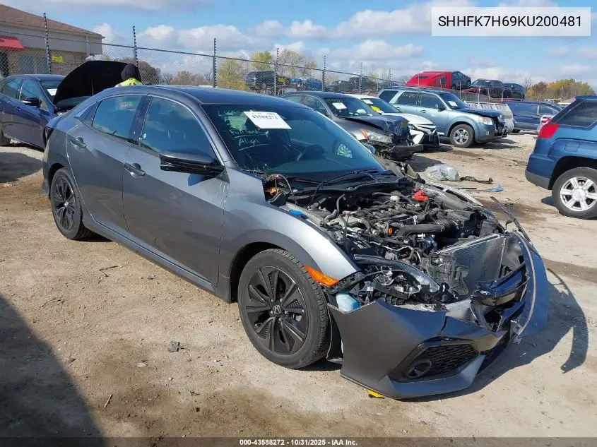 SHHFK7H69KU200481 2019 Honda Civic Ex