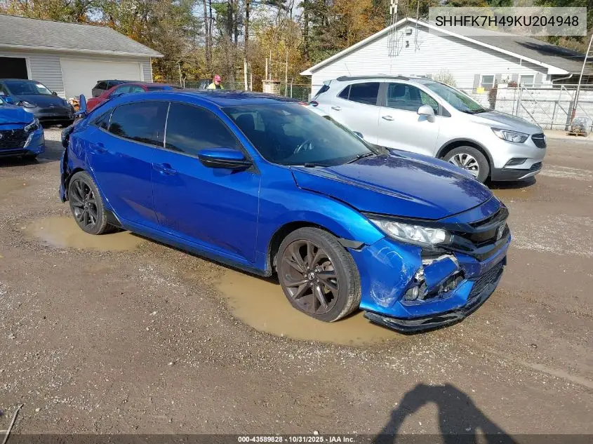 SHHFK7H49KU204948 2019 Honda Civic Sport