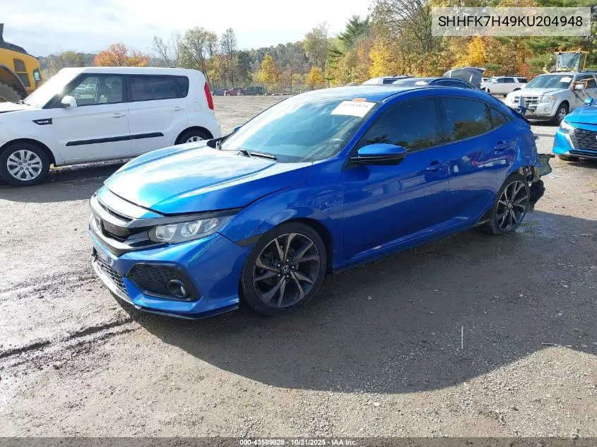 SHHFK7H49KU204948 2019 Honda Civic Sport