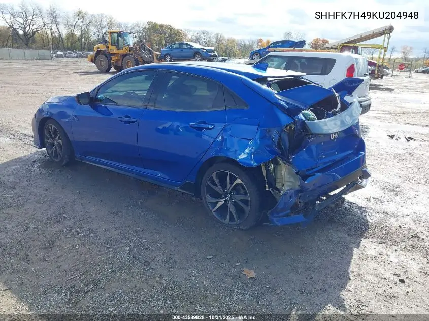 SHHFK7H49KU204948 2019 Honda Civic Sport