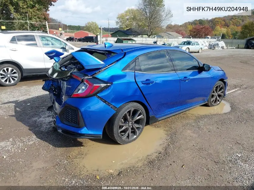 SHHFK7H49KU204948 2019 Honda Civic Sport