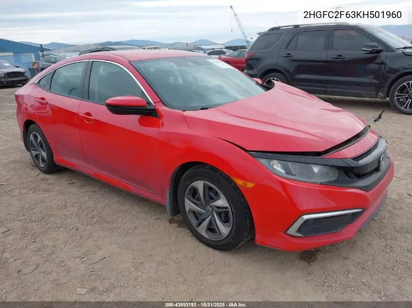 2HGFC2F63KH501960 2019 Honda Civic Lx
