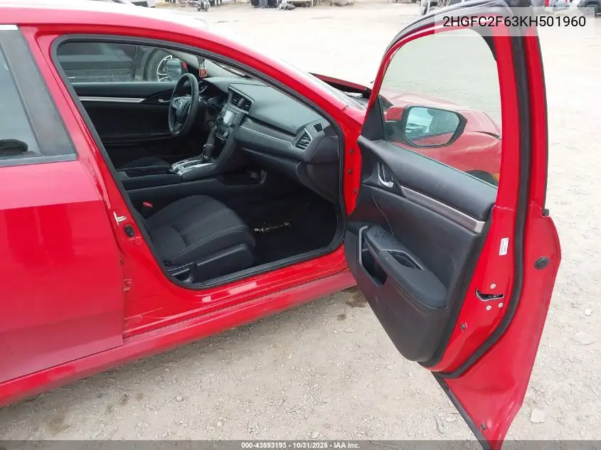 2HGFC2F63KH501960 2019 Honda Civic Lx