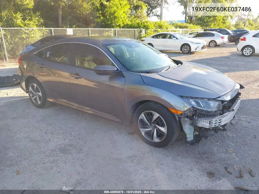 19XFC2F60KE037486 2019 Honda Civic Lx