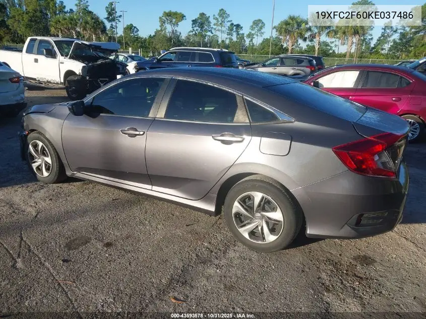 19XFC2F60KE037486 2019 Honda Civic Lx