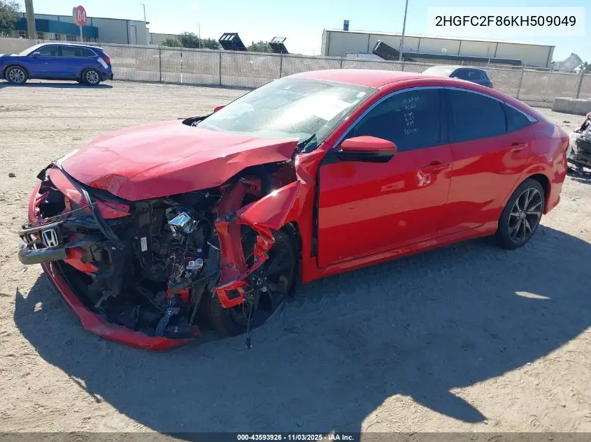 2HGFC2F86KH509049 2019 Honda Civic Sport