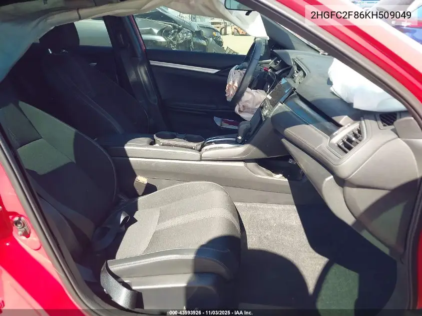 2HGFC2F86KH509049 2019 Honda Civic Sport