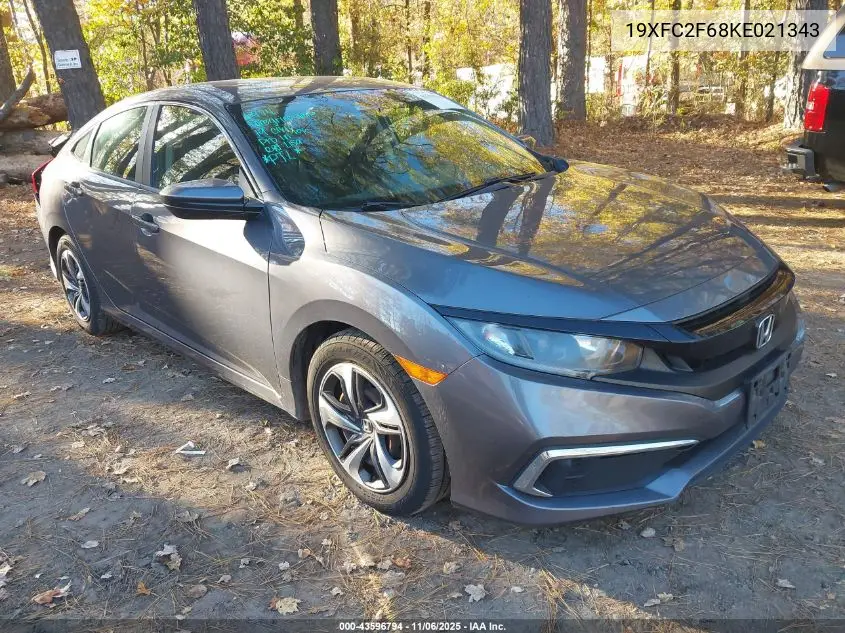 19XFC2F68KE021343 2019 Honda Civic Lx
