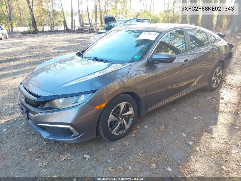 19XFC2F68KE021343 2019 Honda Civic Lx