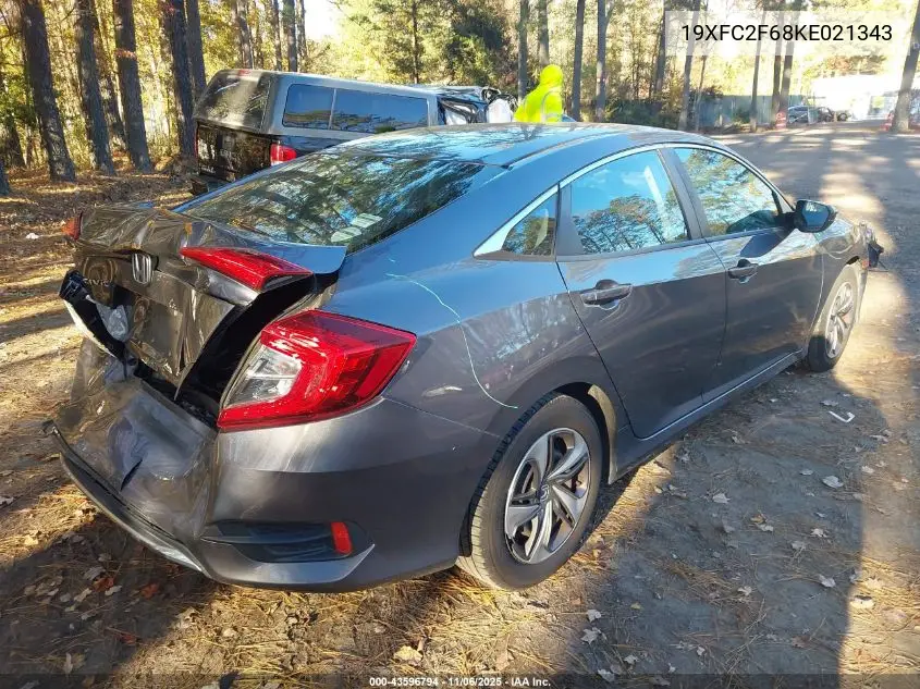19XFC2F68KE021343 2019 Honda Civic Lx