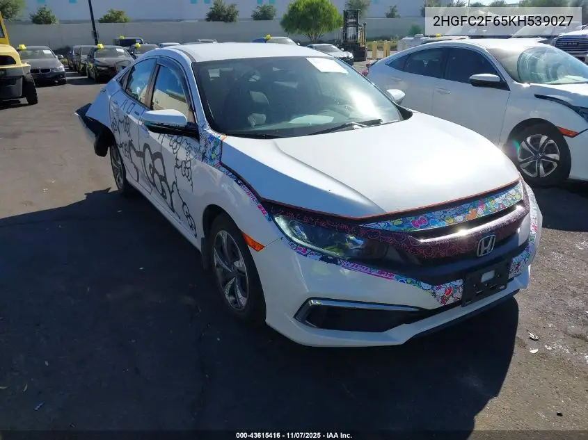 2HGFC2F65KH539027 2019 Honda Civic Lx