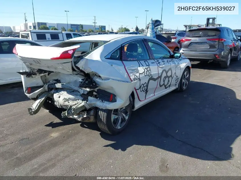 2HGFC2F65KH539027 2019 Honda Civic Lx