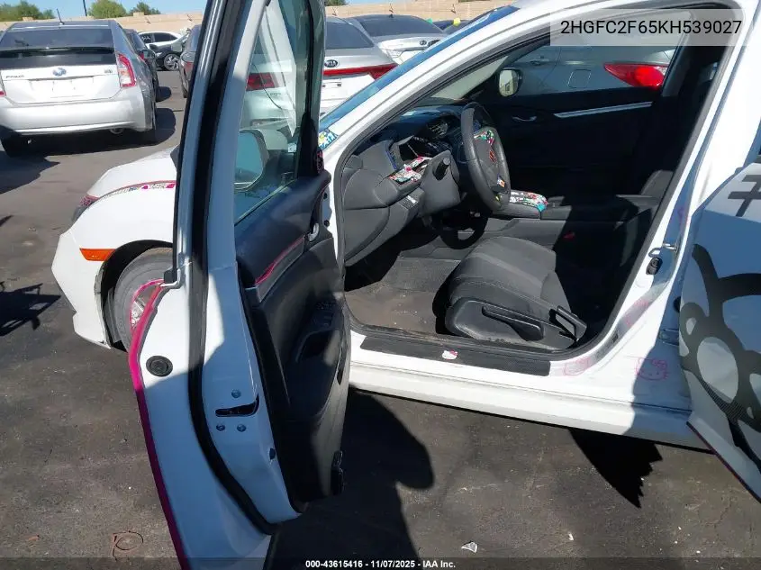 2HGFC2F65KH539027 2019 Honda Civic Lx