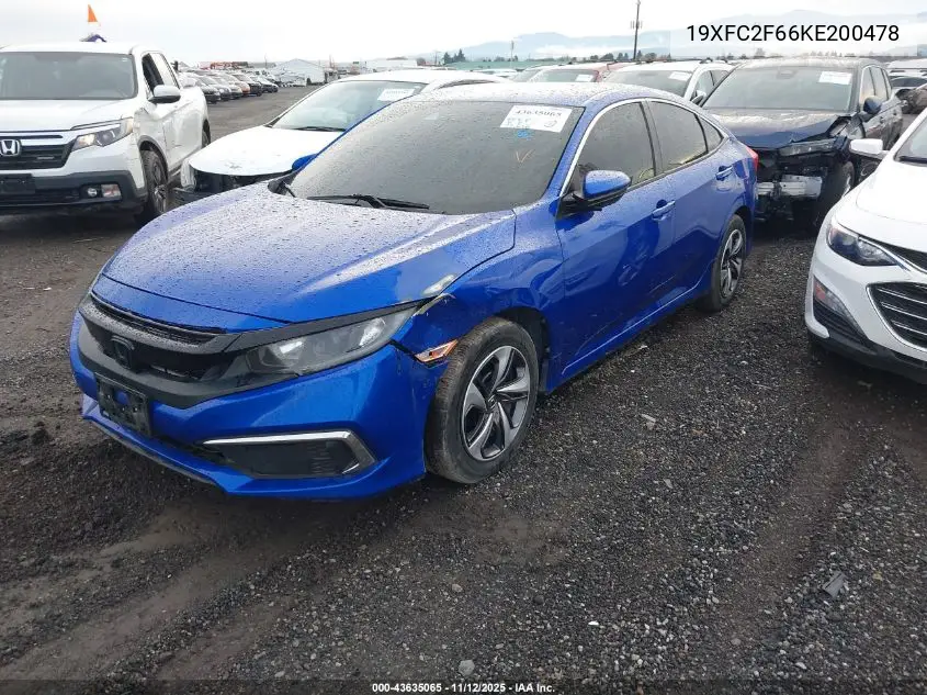 19XFC2F66KE200478 2019 Honda Civic Lx