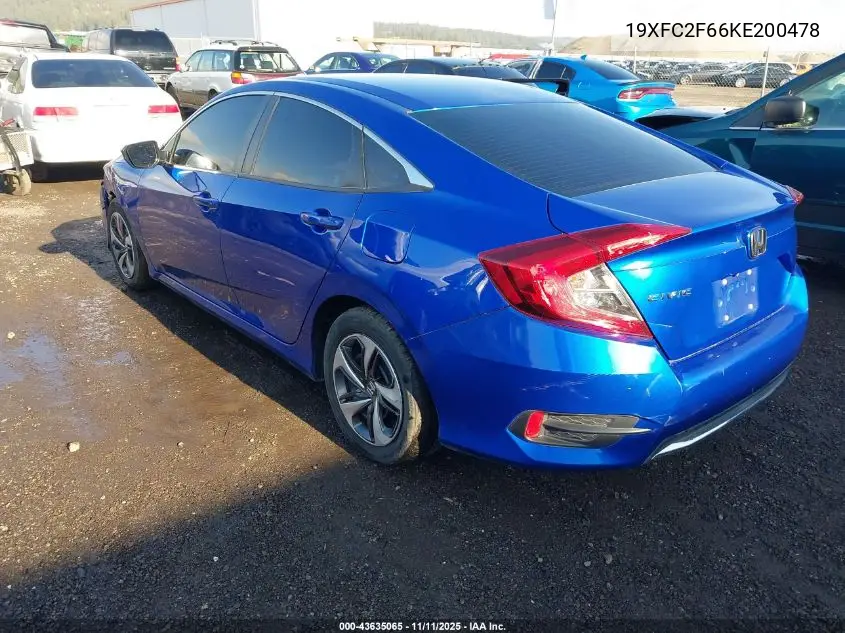 19XFC2F66KE200478 2019 Honda Civic Lx