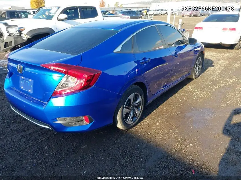 19XFC2F66KE200478 2019 Honda Civic Lx