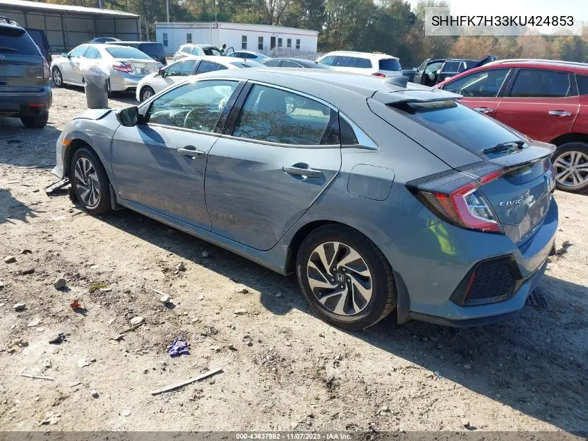 SHHFK7H33KU424853 2019 Honda Civic Lx