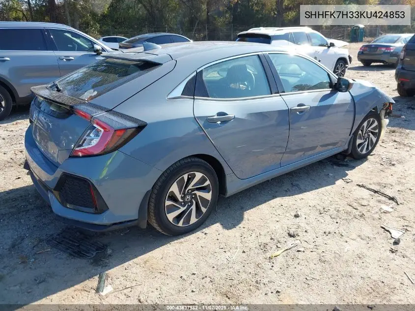 SHHFK7H33KU424853 2019 Honda Civic Lx