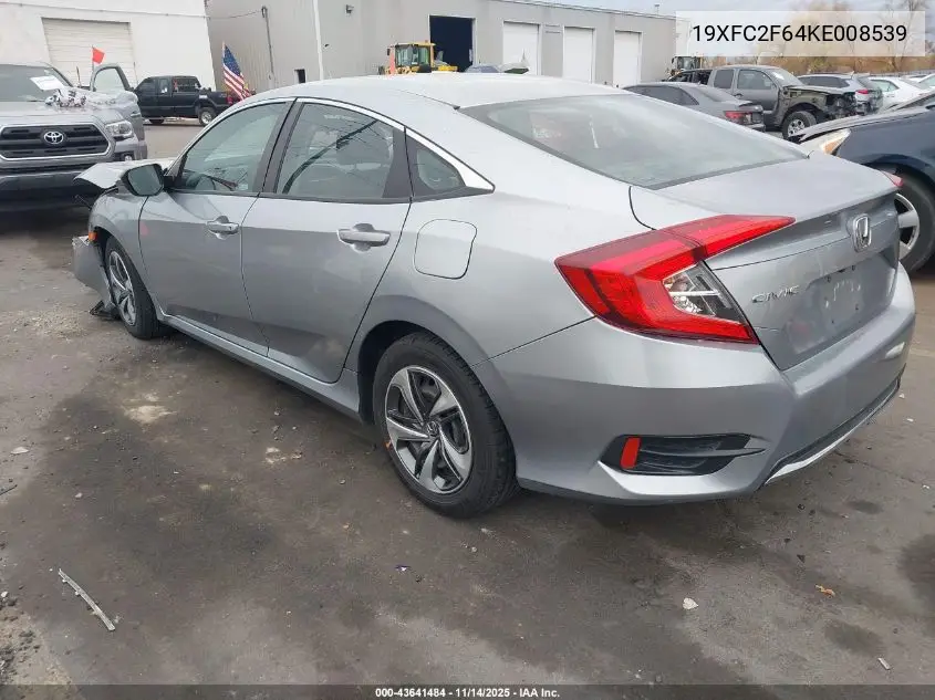 19XFC2F64KE008539 2019 Honda Civic Lx