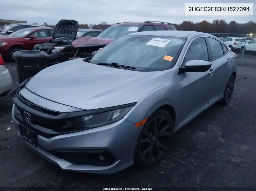 2HGFC2F83KH527394 2019 Honda Civic Sport