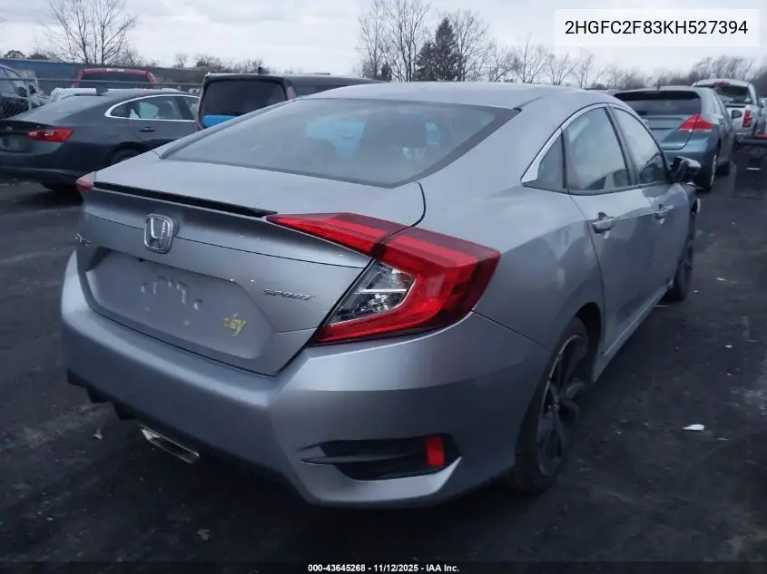 2HGFC2F83KH527394 2019 Honda Civic Sport