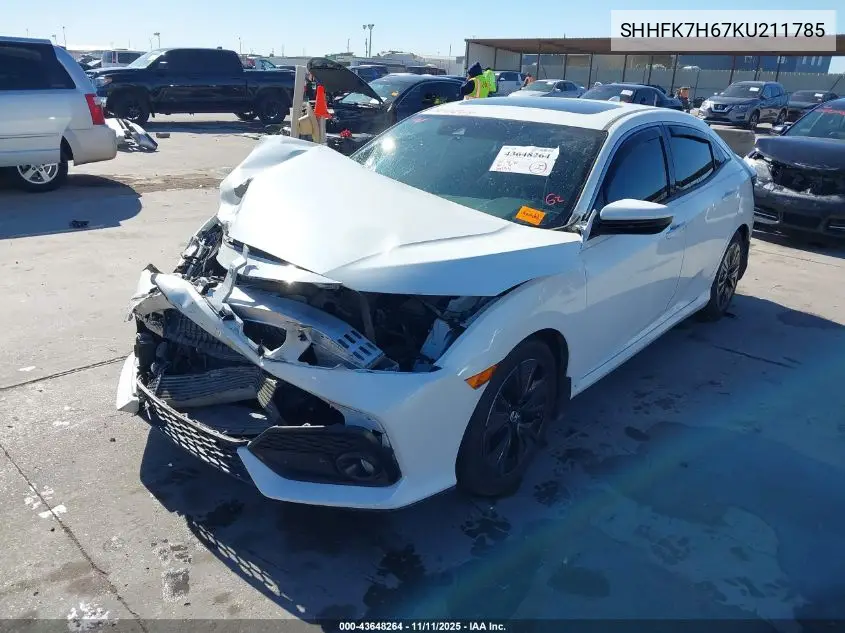 SHHFK7H67KU211785 2019 Honda Civic Ex