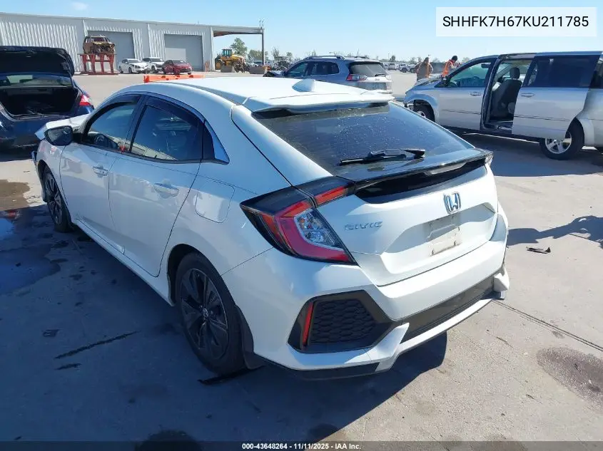SHHFK7H67KU211785 2019 Honda Civic Ex
