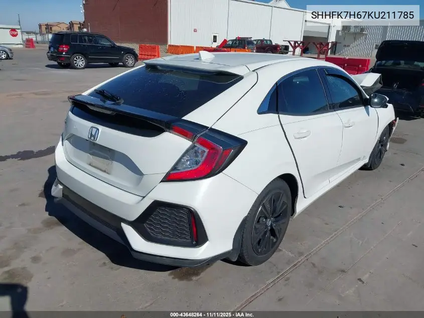 SHHFK7H67KU211785 2019 Honda Civic Ex