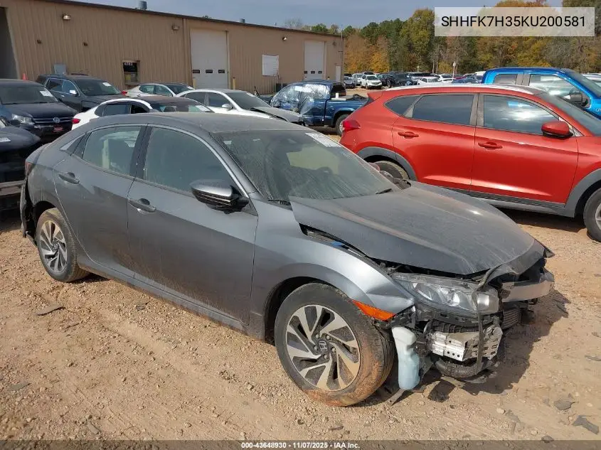 SHHFK7H35KU200581 2019 Honda Civic Lx