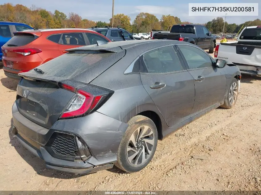 SHHFK7H35KU200581 2019 Honda Civic Lx