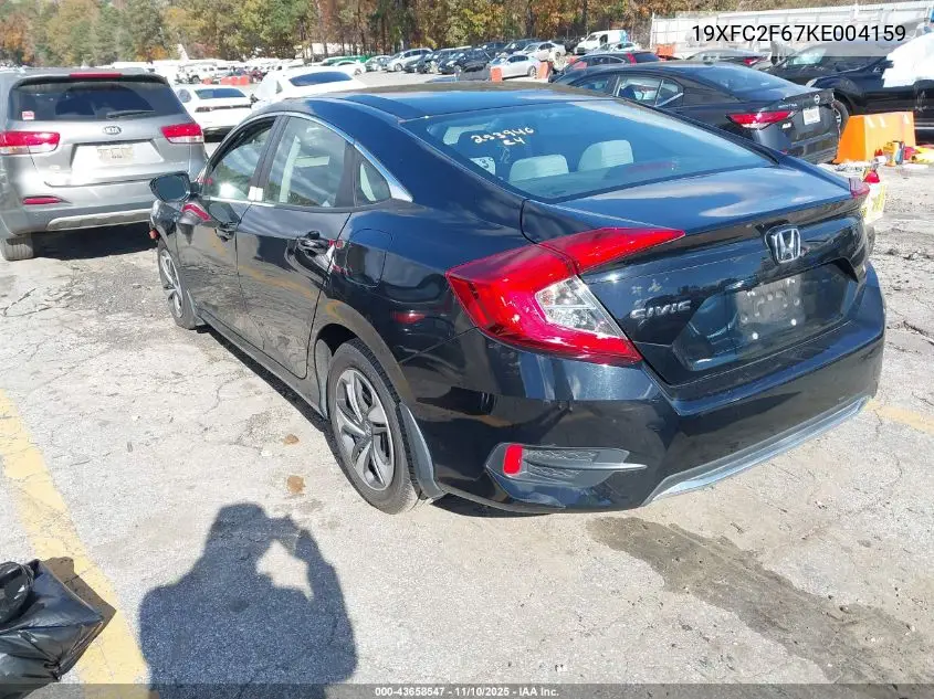 19XFC2F67KE004159 2019 Honda Civic Lx