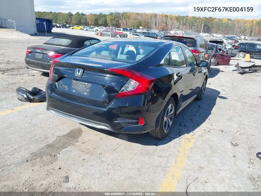 19XFC2F67KE004159 2019 Honda Civic Lx