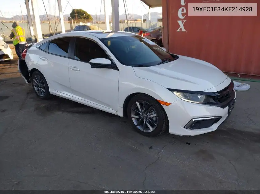 19XFC1F34KE214928 2019 Honda Civic Ex