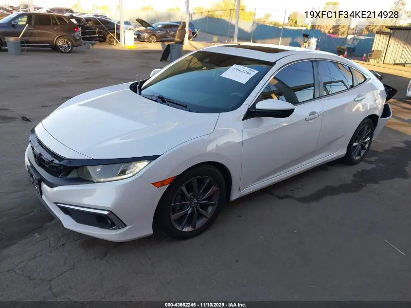 19XFC1F34KE214928 2019 Honda Civic Ex