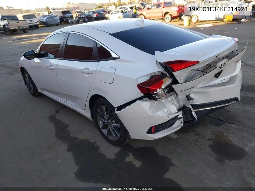 19XFC1F34KE214928 2019 Honda Civic Ex