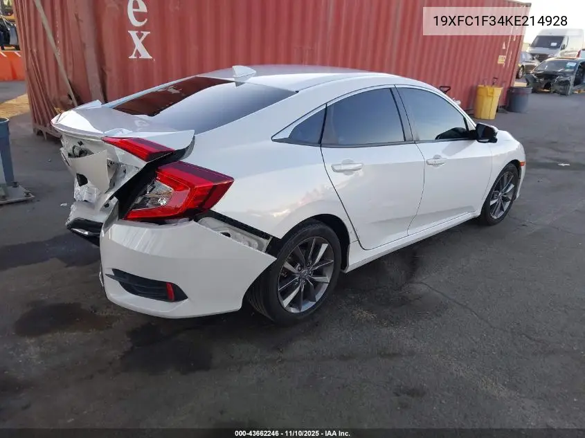 19XFC1F34KE214928 2019 Honda Civic Ex