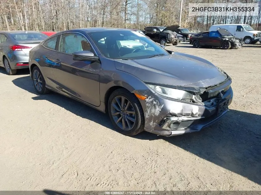 2HGFC3B31KH355334 2019 Honda Civic Ex